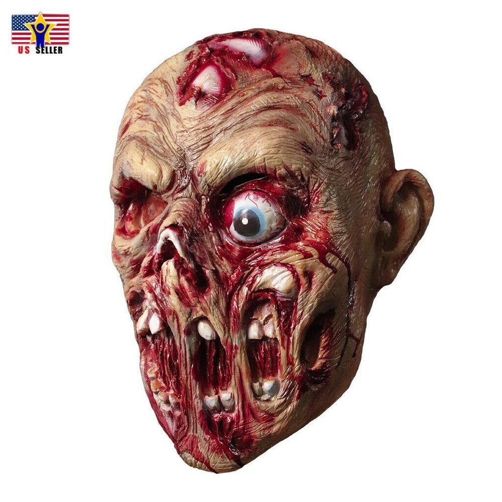 Horror Ghost Evil Latex Zombie Face Mask Monster Halloween Costume Walking dead
